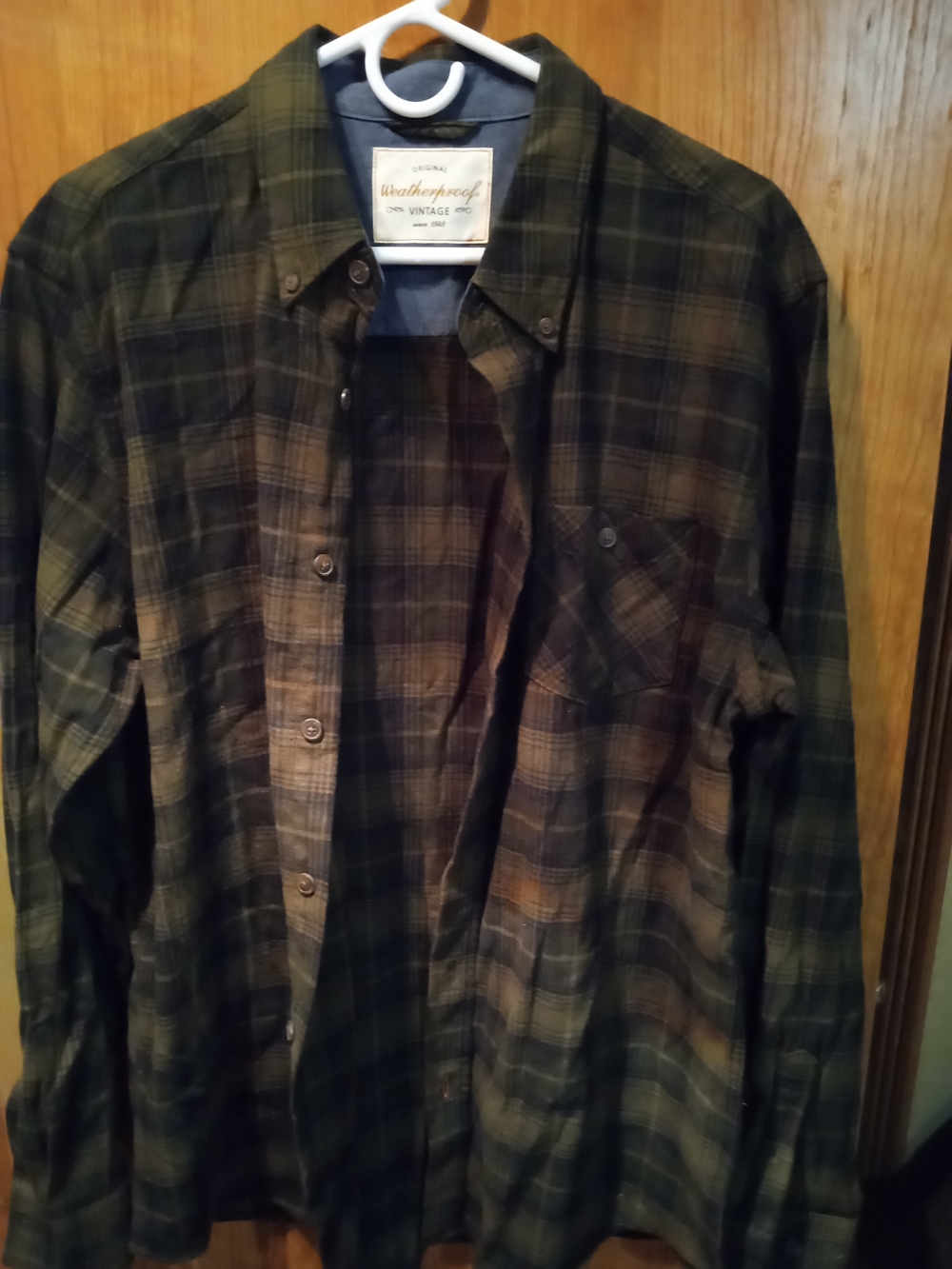 Weatherproof Men's Olive and Black Plaid Shirt Jacket